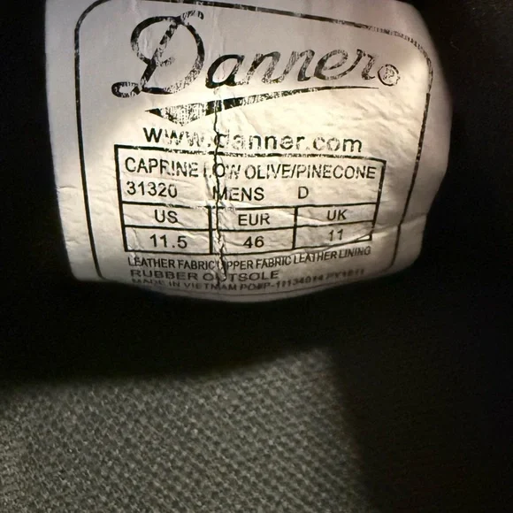 Danner Caprine Low All Day Hiker Sneaker Size 11.5 Olive - Picture 7 of 7